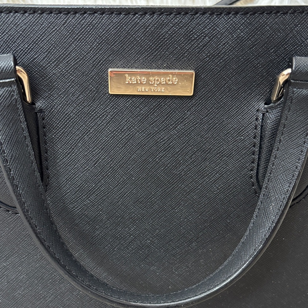 Kate Spade Black Tote Bag with Gold Accents